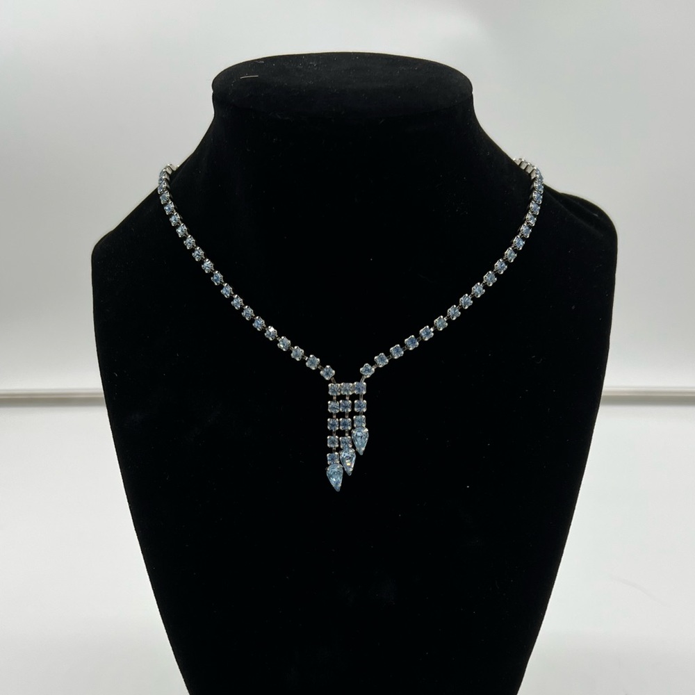 Vintage La Rel Blue Rhinestone Necklace